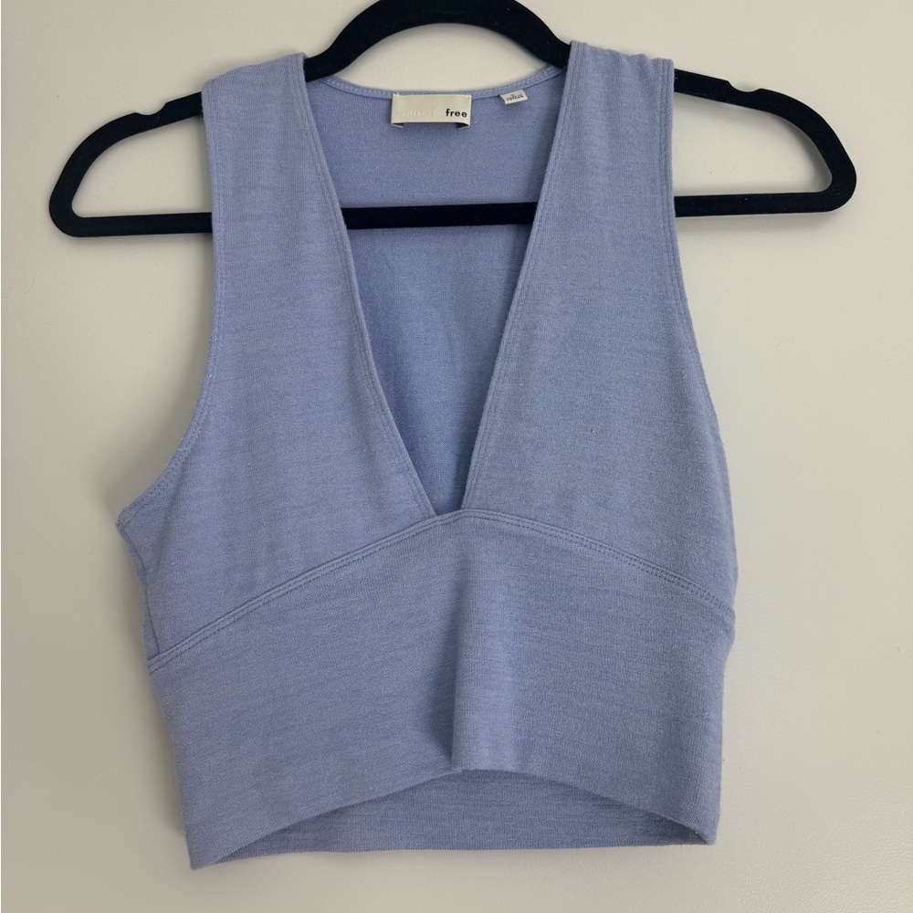 Wilfred Free Deep V Crop Top In Size Small; Lilac… - image 1